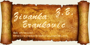 Živanka Branković vizit kartica